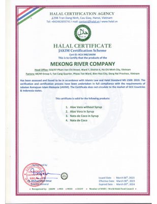 HALAL CERTIFICATE MEKONG RIVER COMPANY